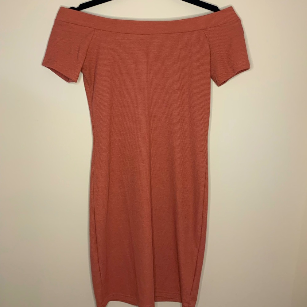 Pink off the shoulder dress